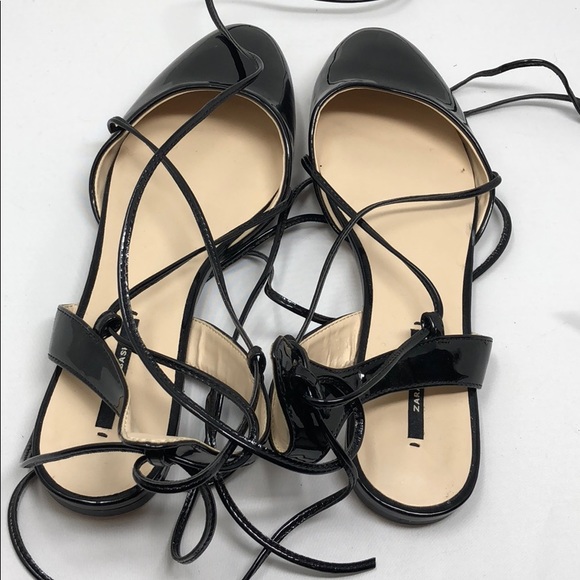 Zara lace up flats sz 38 and 37 - Picture 3 of 3